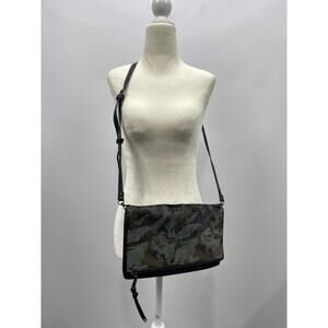 Moda‎ Luxe Cowhide Camo and Faux Black Leather Foldover Crossbody